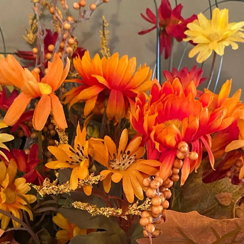 Lot of Autumn Faux Flora pieces